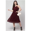 Women A-line Maroon Dress