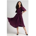 Women Pleated Purple Dress
