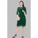 Women A-line Dress - GREEN