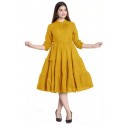 Women A-line Yellow Dress