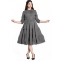 Women A-line Grey Dress