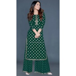 Women Kurta and Palazzo Set Rayon