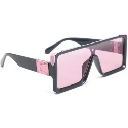 UV Protection Retro Square Sunglasses - Pink