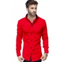 Men Collar Casual Shirt - RED