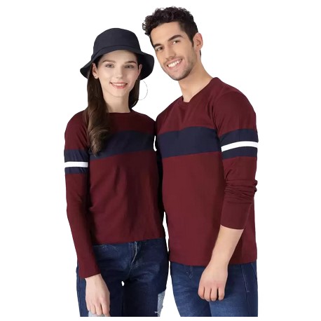 Couple Round Neck T-Shirt - YELLOW