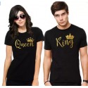 Couple Round Neck Black T-Shirt