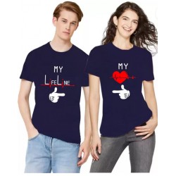 Couple Round Neck T-Shirt - MAROON