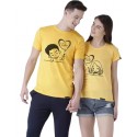 Couple Round Neck Yellow T-Shirt