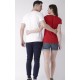 Couple Round Neck Red T-Shirt