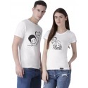 Couple Round Neck White T-Shirt