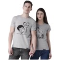 Couple Round Neck Grey T-Shirt