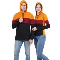 Couple Hooded Neck Multicolor T-Shirt