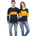 Couple Round Neck Multicolor T-Shirt