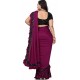 Solid Bollywood Silk Blend Saree  (Magenta)