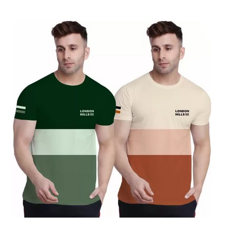 Couple Round Neck Multicolor T-Shirt