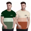 Men Round Neck Multicolor T-Shirt - 2