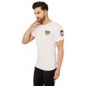 Solid Men Round Neck White T-Shirt