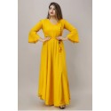 Solid Rayon Blend Gown  (Yellow)
