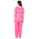 Women Solid Pink Top & Pyjama Set