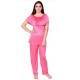 Women Solid Pink Top & Pyjama Set