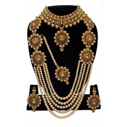 Gold Plated Jewel Set - White