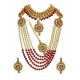 Gold Plated Jewel Set - Gold, Red