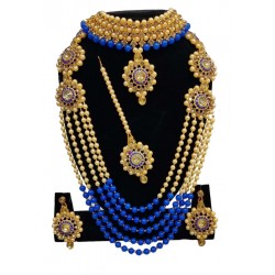Gold Plated Jewel Set - Gold, Blue