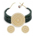 Alloy Gold Plated Necklace Set - Green