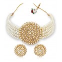 Alloy Gold Plated Necklace Set - white
