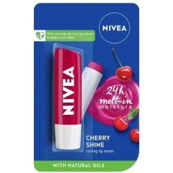 NIVEA Lip Balm, Glossy Finish - Fruity Cherry Shine, 4.8g