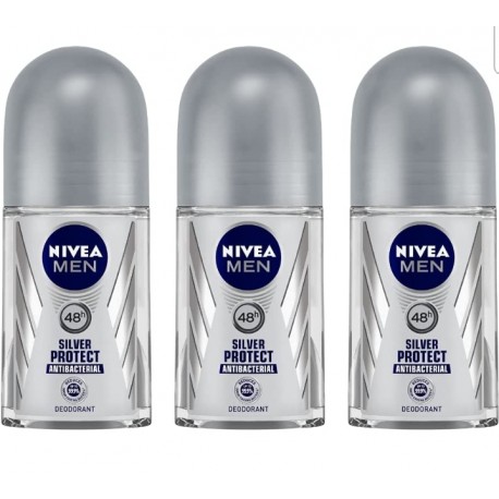 NIVEA MEN Deodorant Roll On, Silver Protect, 50ml