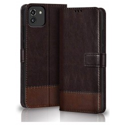 Samsung Galaxy A03 Flip Back Cover| Leather Finish Brown & Coffee