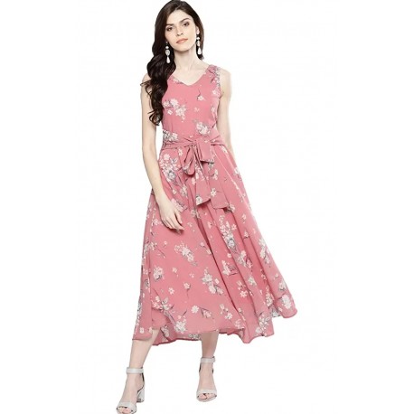Women Maxi A-Line Dress - Pink